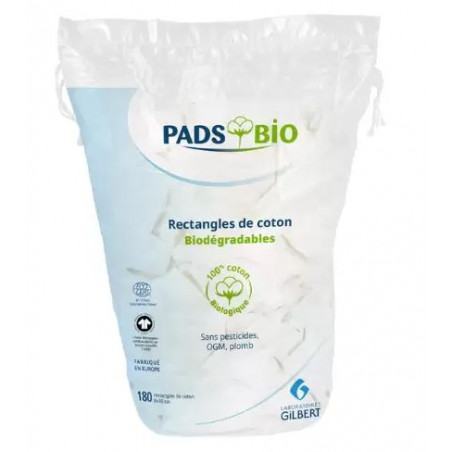 gilbert pads bio 180 rectangles de coton 8x10cm 1