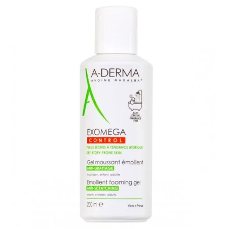 a derma exomega gel moussant emollient anti grattage 200 ml