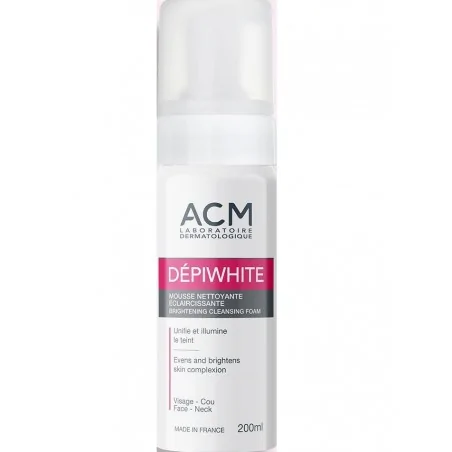 acm depiwhite mousse nettoyante eclaircissante 200ml