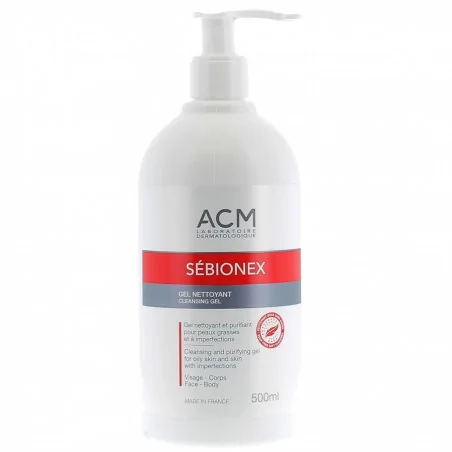 acm sebionex gel nettoyant peaux grasses et a imperfections 500 ml