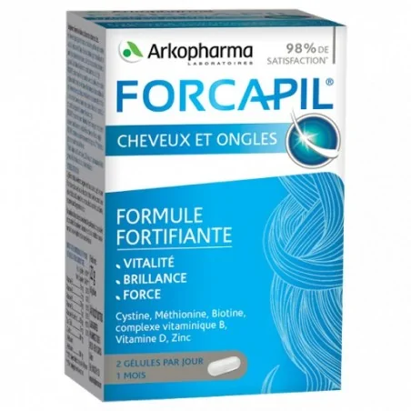 arkopharma forcapil cheveux et ongles 180 gelules