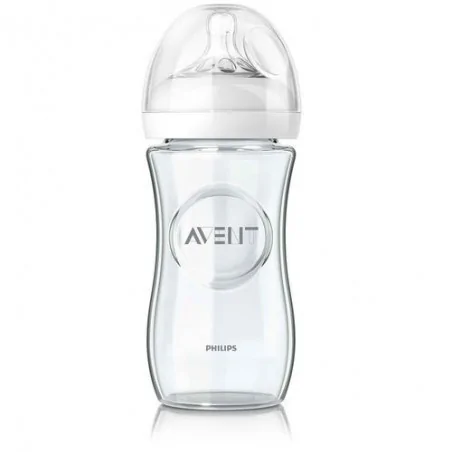 avent biberon natural en verre anti colique 1m 240 ml