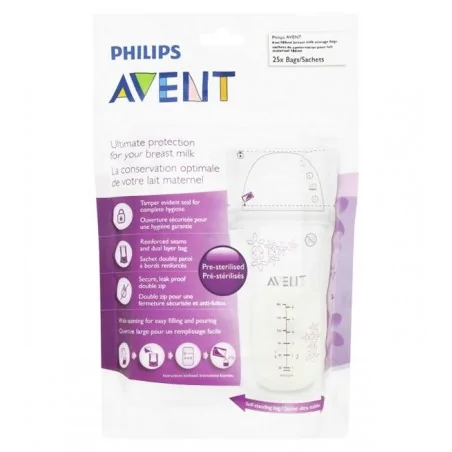 avent sachets de conservation pour le lait maternel 180 ml x25