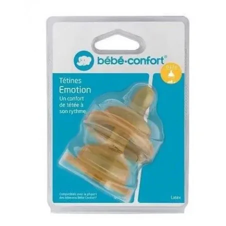 bebe confort tetines emotion t1 3 vitesses 012m latex x2 6944