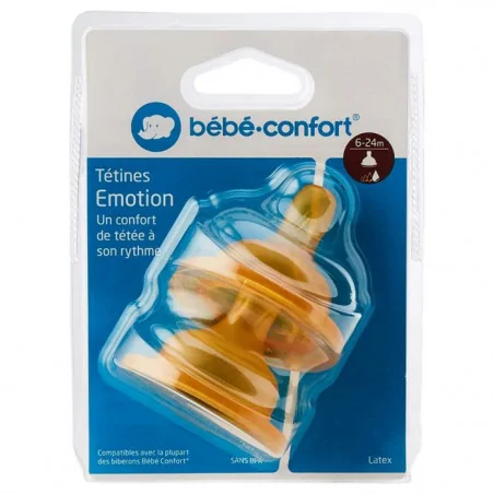 bebe confort tetines emotion t2 3 vitesses 624m latex x2 6951