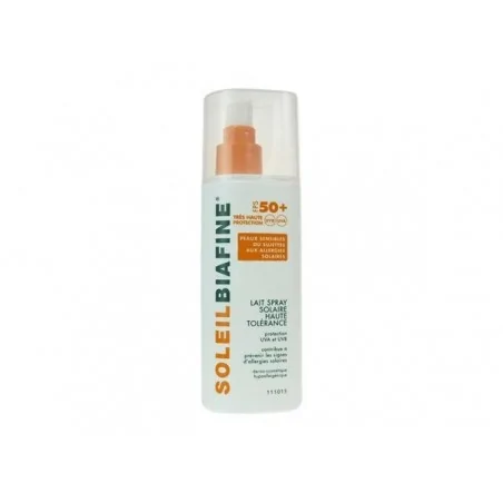 biafine lait spray spf50 peaux sensibles ou allergiques 200ml