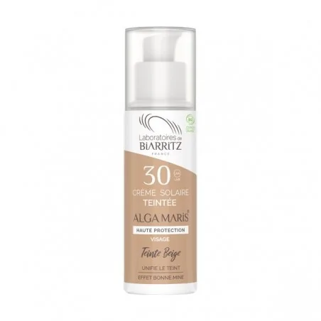 biarritz algamaris creme solaire visage teintee spf30 beige