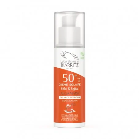 biarritz creme solaire bebe enfant spf50 certifiee bio 50ml