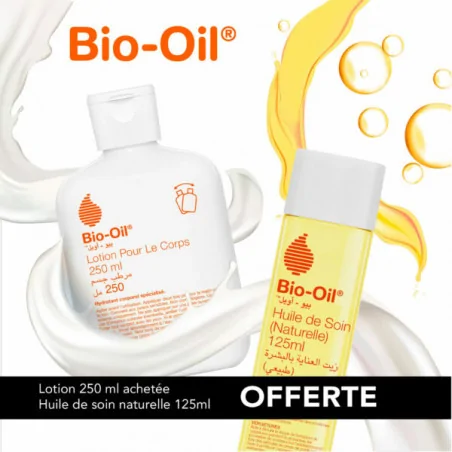 bio oil lotion pour le corps 250ml huile naturelle 125ml offerte