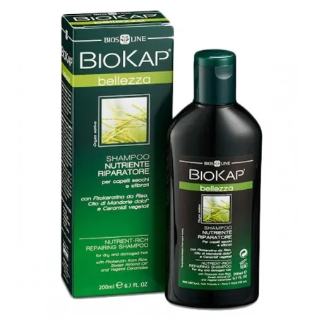 biokap shampoing nourrissant et reparateur belleza cheveux secs 200 ml