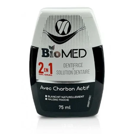 biomed gel oral 2en1 avec charbon active 75ml