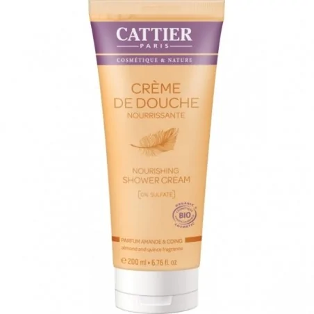 cattier creme de douche nourrissante parfum amande et coing 200ml