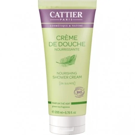 cattier creme de douche nourrissante parfum the vert 200ml