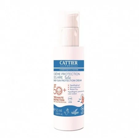 cattier creme protection solaire bebe spf 50 bio 50 ml