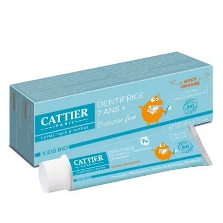 cattier dentifrice 7 ans et gout orange tube 50 ml