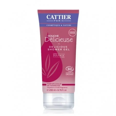 cattier douche delicieuse sans sulfates coulis de framboise 200ml