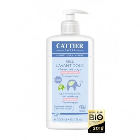 cattier gel lavant doux cheveux et corps 500ml