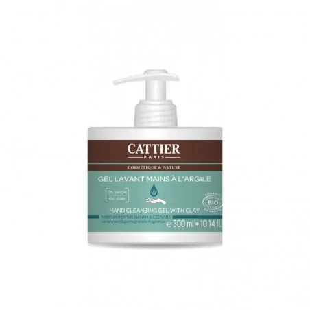 cattier gel lavant mains a l argile bio menthe grenade 300ml