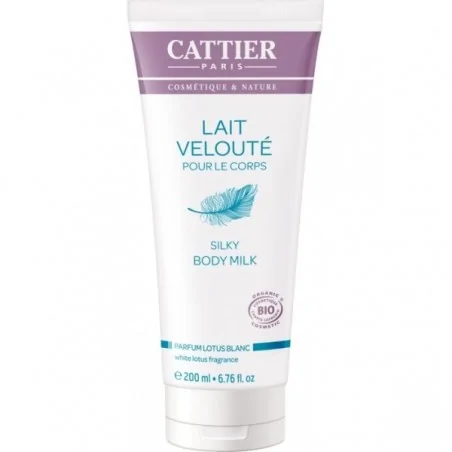 cattier lait veloute pour le corps parfum lotus blanc 200ml