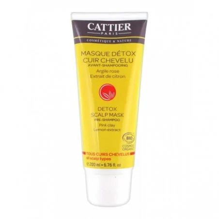 cattier masque detox cuir chevelu avant shampooing