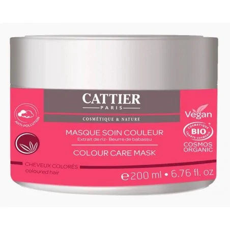 cattier masque soin couleur bio cheveux colores 200ml