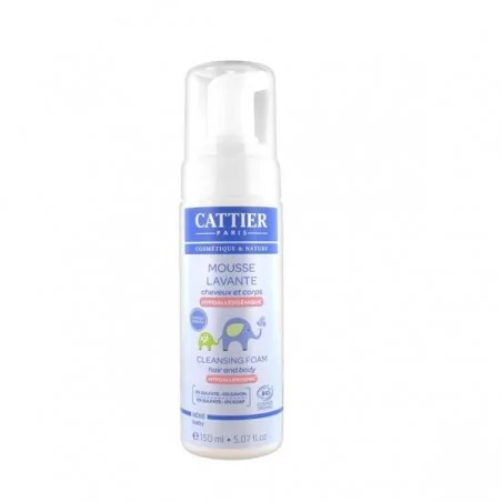 cattier mousse lavante cheveux corps 150ml