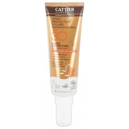 cattier spray solaire bio spf 30 125 ml