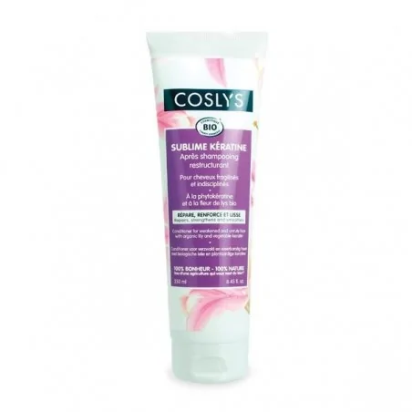 coslys apres shampoing keratine bio cheveux fragilises et indisciplines 250 ml