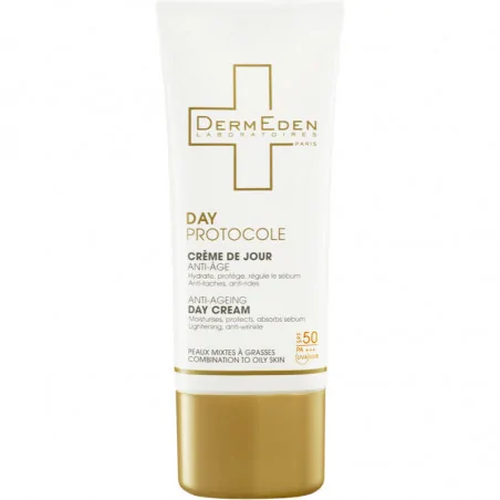 dermeden creme de jour anti age spf 50 peau normale grasse