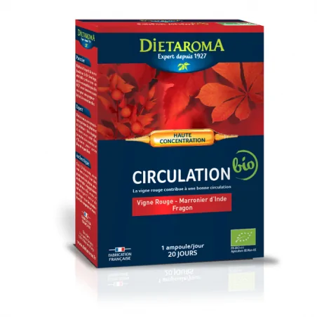 dietaroma cip circulation vigne rouge marronnier d inde fragon bio 20 ampoules