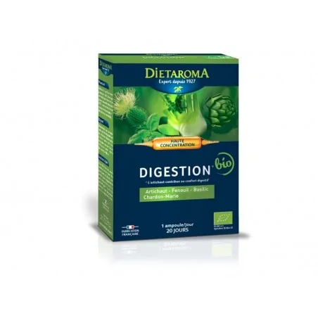 dietaroma cip digestion artichaut fenouil basilic chardon marie desmodium 20 ampoules