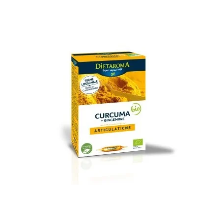 dietaroma curcuma gingembre bio 20 ampoules