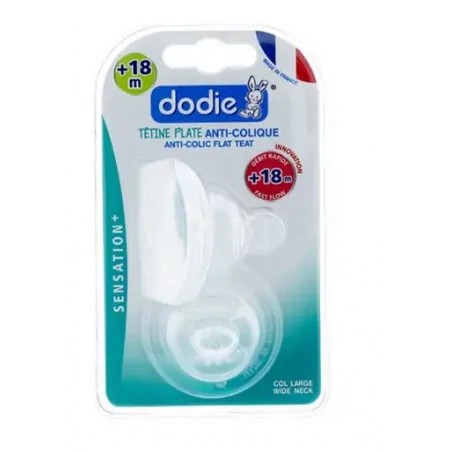 dodie tetine plate sensation anti colique d5 18m x2