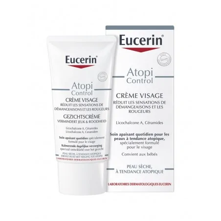 eucerin atopicontrol creme visage calmante 12 omega 50 ml