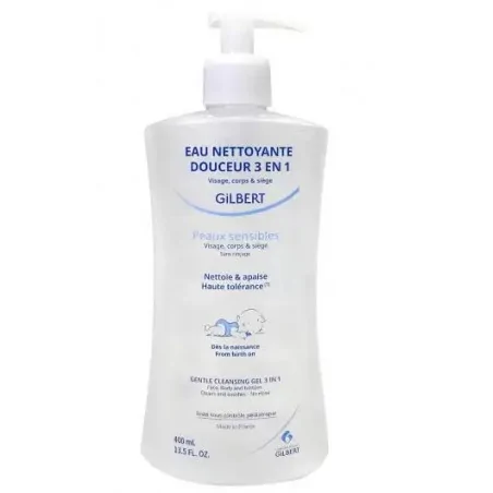 gilbert eau nettoyante douceur 3en1 bebe 400ml