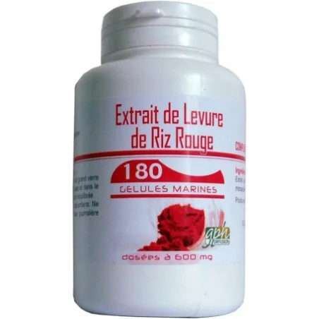 gph diffusion extrait de levure de riz rouge 180 gelules