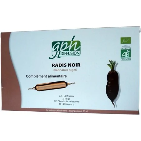 gph diffusion radis noir bio pur jus 20 ampoules de 15 ml