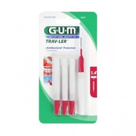 gum trav ler manche par 4 unites avec brossette 14mm fine