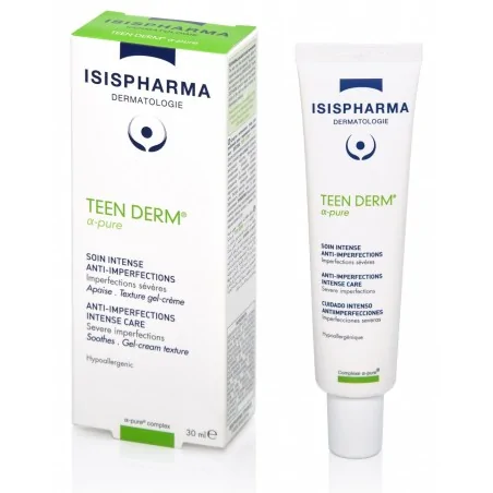 isis pharma teen derm alpha pure soin intense anti imperfections 30 ml