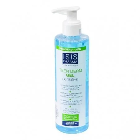 isis pharma teen derm gel sensitive nettoyant purifiant 250 ml