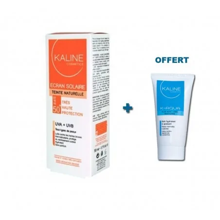 kaline creme solaire teinte naturelle spf 50 50ml soin hydratant et relipidant