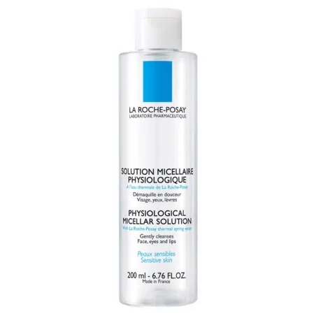 la roche posay solution micellaire physiologique 200ml demaquille en douceur visage yeux et levres