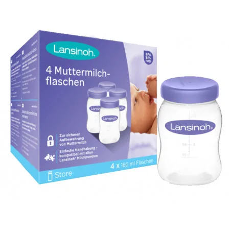 lansinoh pots de conservation du lait maternel 4ux160ml