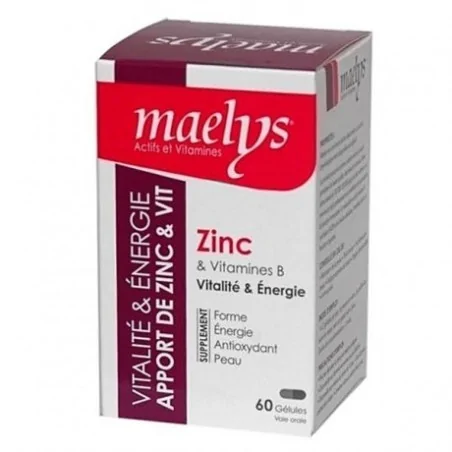 maelys zinc vitamines b vitalite 60 gelules 1