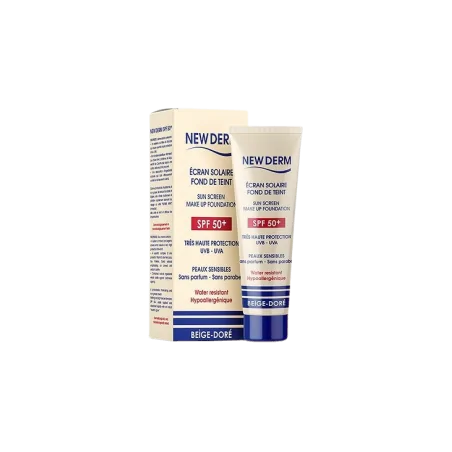 newderm ecran solaire spf50 beige dore