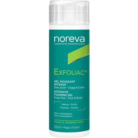 noreva exfoliac gel moussant 200ml