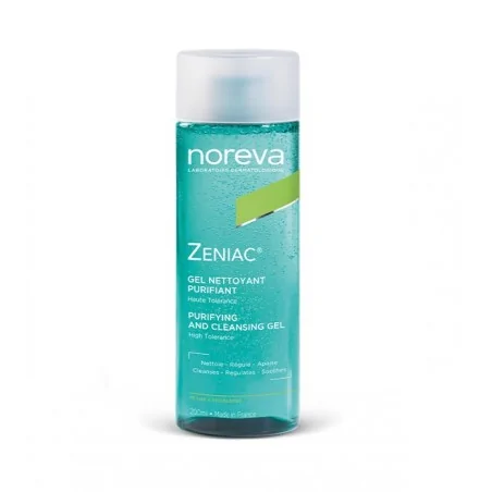 noreva zeniac gel nettoyant purifiant 200ml haute tolerance visage et corps