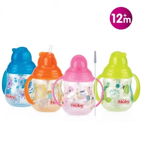 nuby gobelet anti fuite designer series imprime en pp 270ml 12mois id10324aqua