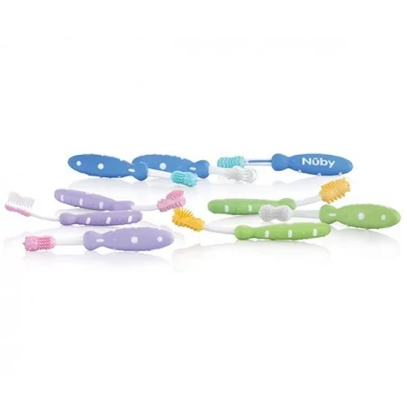 nuby set de brosses a dents 3 pieces 3m 6m 9m id754