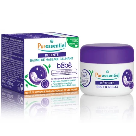 puressentiel baume de massage calmant bebe detente 3 he 30 ml